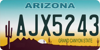 AZ license plate AJX5243
