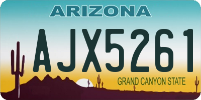 AZ license plate AJX5261