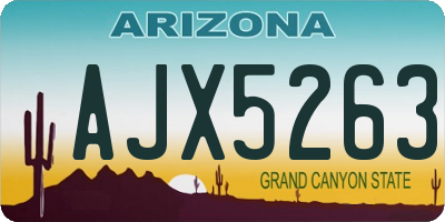AZ license plate AJX5263