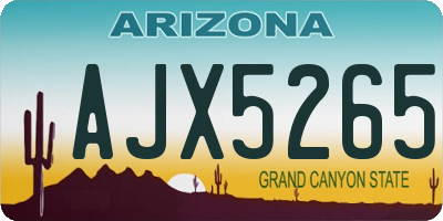 AZ license plate AJX5265