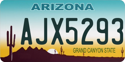 AZ license plate AJX5293