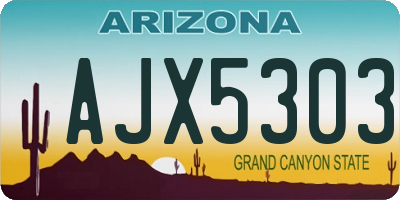 AZ license plate AJX5303