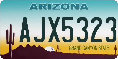 AZ license plate AJX5323