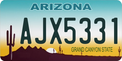 AZ license plate AJX5331