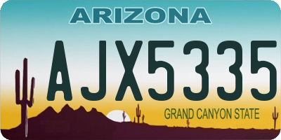 AZ license plate AJX5335