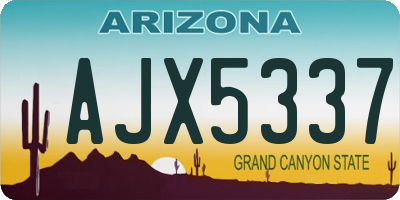 AZ license plate AJX5337