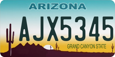 AZ license plate AJX5345