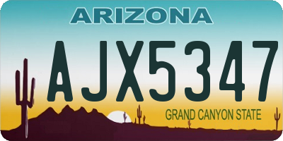 AZ license plate AJX5347