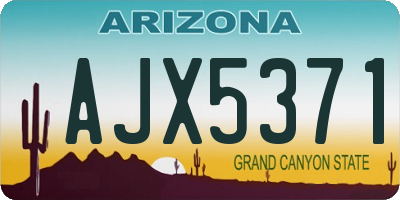 AZ license plate AJX5371