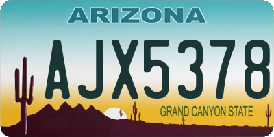 AZ license plate AJX5378