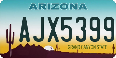 AZ license plate AJX5399