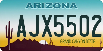 AZ license plate AJX5502