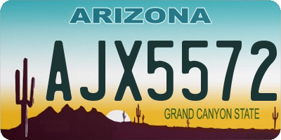 AZ license plate AJX5572