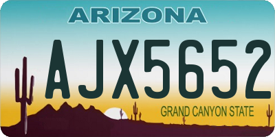AZ license plate AJX5652