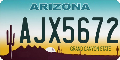 AZ license plate AJX5672