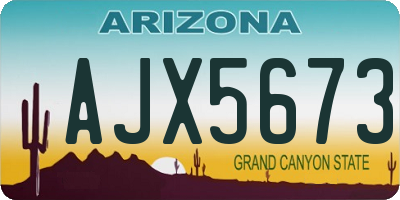 AZ license plate AJX5673