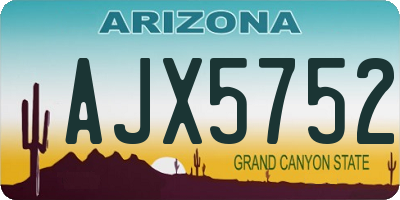 AZ license plate AJX5752