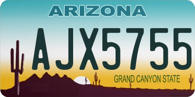 AZ license plate AJX5755