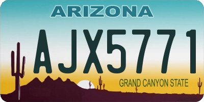AZ license plate AJX5771