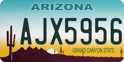 AZ license plate AJX5956