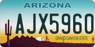 AZ license plate AJX5960