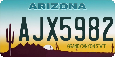 AZ license plate AJX5982