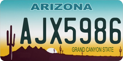 AZ license plate AJX5986