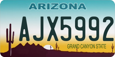 AZ license plate AJX5992