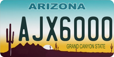 AZ license plate AJX6000