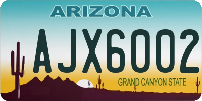 AZ license plate AJX6002