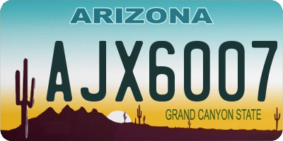 AZ license plate AJX6007