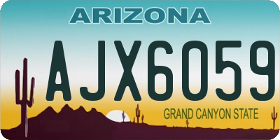 AZ license plate AJX6059