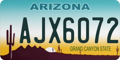 AZ license plate AJX6072