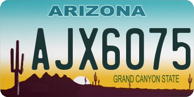 AZ license plate AJX6075