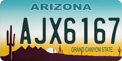 AZ license plate AJX6167