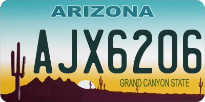 AZ license plate AJX6206
