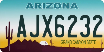 AZ license plate AJX6232
