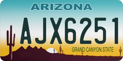 AZ license plate AJX6251
