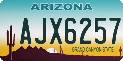 AZ license plate AJX6257