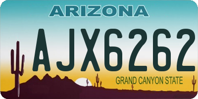 AZ license plate AJX6262