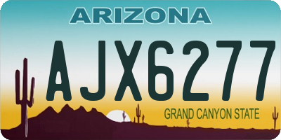 AZ license plate AJX6277