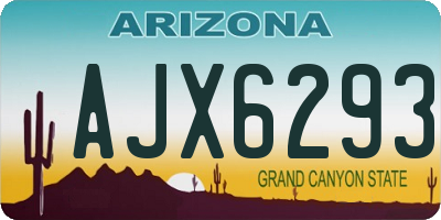 AZ license plate AJX6293