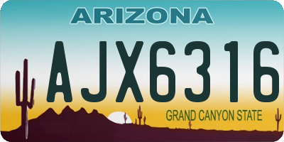 AZ license plate AJX6316