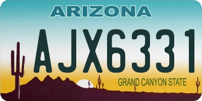 AZ license plate AJX6331