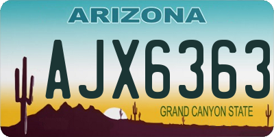 AZ license plate AJX6363