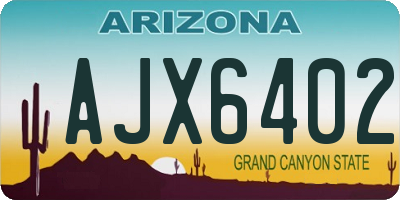 AZ license plate AJX6402