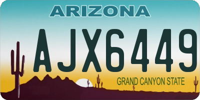 AZ license plate AJX6449