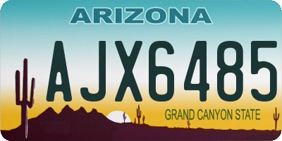 AZ license plate AJX6485