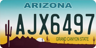 AZ license plate AJX6497