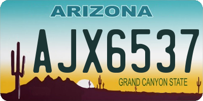 AZ license plate AJX6537